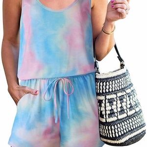 Woman's casual Summer Tie Dye Romper.